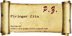 Piringer Zita névjegykártya